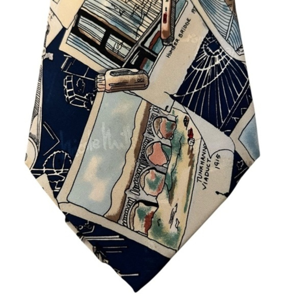 Nicole Miller bridges & architecture tools tie |Verrazanos Humber Bayonne etc